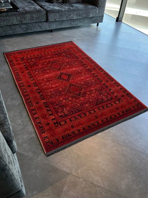 Rugs Modern Kırmızı Temalı Geleneksel Motif Etnik Desenli Vintage Dekoratif Halı 1925