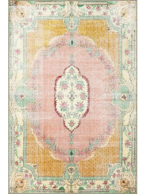 Rugs Modern Çok Renkli Geleneksel Motif Çiçek Desenli Vintage Dekoratif Halı 3347