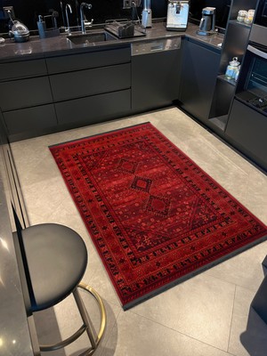 Rugs Modern Kırmızı Temalı Geleneksel Motif Etnik Desenli Vintage Dekoratif Halı 1925