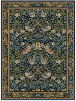 Rugs Modern Doğa Güzelliği Serisi Kuş Ve Botanik Tema Dokuma Taban Dekoratif Halı 1461