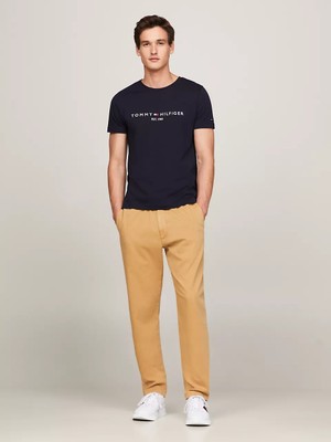 Tommy Hilfiger Erkek Core Tommy Logolu T-Shirt - Mavi