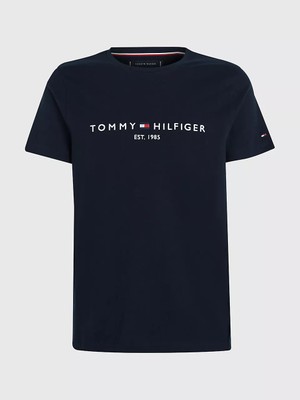 Tommy Hilfiger Erkek Core Tommy Logolu T-Shirt - Mavi