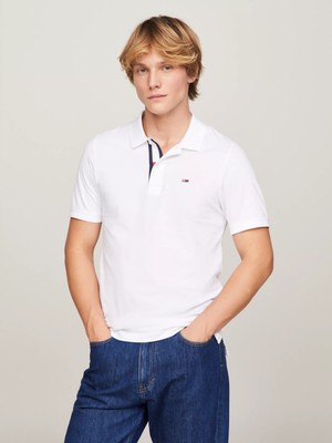 Tommy Hilfiger Erkek Tjm Slim Pat Polo T-Shirt - Beyaz