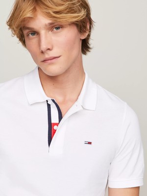 Tommy Hilfiger Erkek Tjm Slim Pat Polo T-Shirt - Beyaz