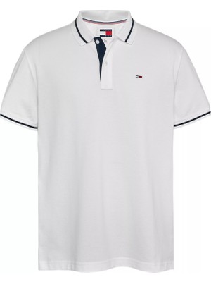 Tommy Hilfiger Erkek Tjm Reg Tıppıng Polo Polo T-Shirt-Beyaz