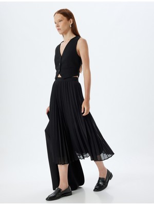 Koton Pileli Midi Boy Etek Yüksek Bel