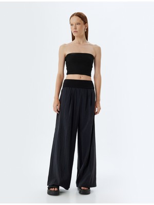 Koton Geniş Paça Şalvar Pantolon Yüksek Bel Bol Kalıp Cepli