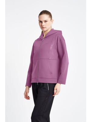 Lescon Kadın Fermuarlı Kapüşonlu Sweatshirt 24N-2126