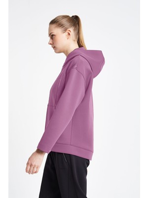 Lescon Kadın Fermuarlı Kapüşonlu Sweatshirt 24N-2126