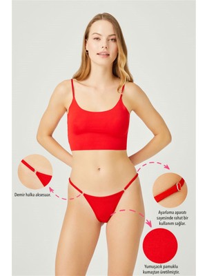 COTTONHILL Basic Pamuklu Beli Ayarlanır Kadın Tanga Külot 7'li Paket