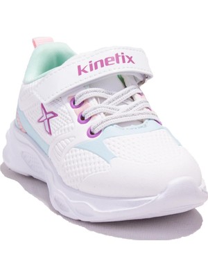 Kinetix Lıster Pu Beyaz Yeşil Ortopedik Günlük Kız Çocuk Spor Ayakkabı