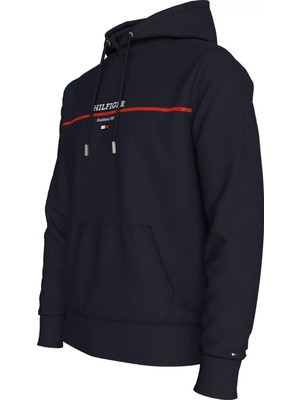 Tommy Hilfiger Erkek Hılfıger Strıpe Terry Hoody Sweatshirt-Lacivert