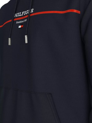 Tommy Hilfiger Erkek Hılfıger Strıpe Terry Hoody Sweatshirt-Lacivert