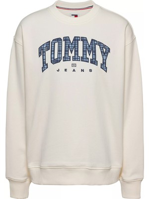 Tommy Hilfiger Kadın Tjw Rlx Prep Explorer 1 Crew Ext Sweatshirt-Beyaz