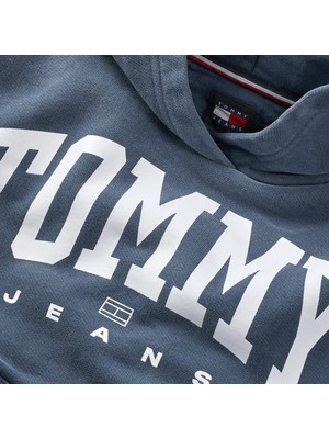 Tommy Hilfiger Kadın Tjw Vtg Varsity 1 Hoodie Sweatshirt - Mavi