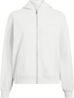 Calvin Klein Kadın Dıffused Ck Zıp-Through Sweatshirt-Beyaz