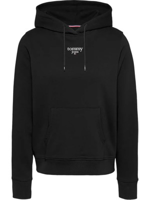 Tommy Hilfiger Kadın Tjw Essentıal Logo 1 Hoodıe Ext Sweatshirt-Siyah