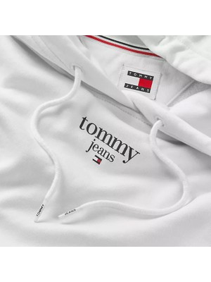 Tommy Hilfiger Kadın Tjw Essentıal Logo 1 Hoodıe Ext Sweatshirt-Beyaz