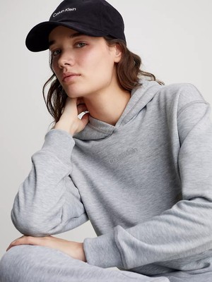 Calvin Klein Kadın Pullover Kapüşonlu Sweatshirt - Gri