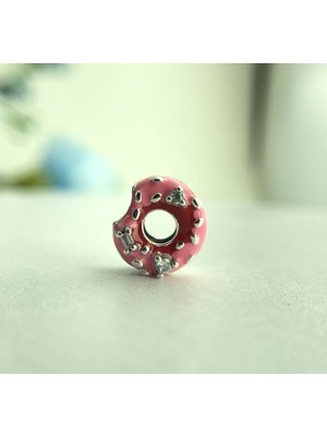 Zeyyn Sılver 925 Ayar Ithal Gümüş Taşlı Pembe Donut Charm