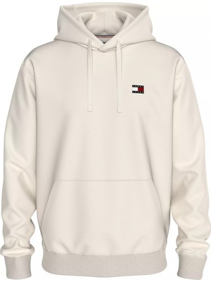 Tommy Hilfiger Erkek Tjm Reg Badge Hoodıe Ext Sweatshirt-Beyaz