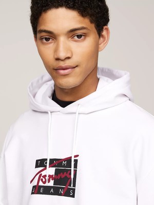 Tommy Hilfiger Erkek Tjm Rlx Graffıtı Sıgnature Hood Sweatshirt