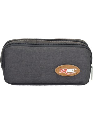 Çanta Yurdu Çift Cepli Keten Kalem Çantası Kahve