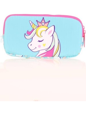 Kaukko Kids 3 Bölmeli Kalem Çantası Toys Unicorn Mavi L8155