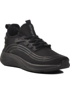 Walkway Onega Siyah-Siyah Fileli Unisex Spor Ayakkabı