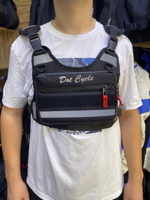 Motosiklet Reflektörlü Gece Görüş Yelek ve Motosiklet Göğüs Çantası Yerli Üretim (Su Geçirmez)