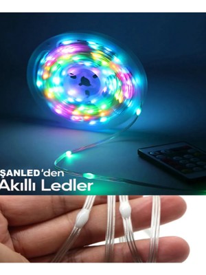 ŞANLED Sese ve Müziğe Duyarlı Bluetooth Özellikli Rgb Şerit LED - 10 Metre 5050 Smd Iç Mekan 3 Çip