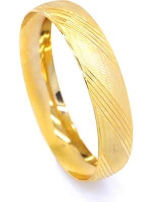 Bz Burgu Zincir Bz 22 Ayar Altın Kaplama 15 mm Yan Çizgi Bilezik BLZ-1059