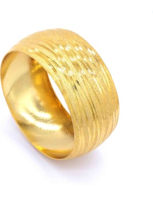 Bz Burgu Zincir Bz 22 Ayar Altın Kaplama Mega Çizgili Bilezik 3 cm BLZ-1147