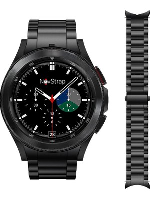 NovStrap Samsung Galaxy Watch 7 6 5 4 Fe 40-42-43-44-45-46-47 Mm ile Uyumlu Çelik Metal Kordon Boşluk Bırakmayan Pimli