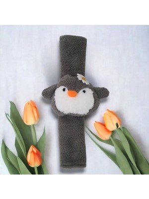 Zolo Kids Pingu Penguen Araba Boyun Yastığı ve Emniyet Kemeri Aksesuarı Peluş Kılıf Seti (1 Yastık ve 1 Kılıf)