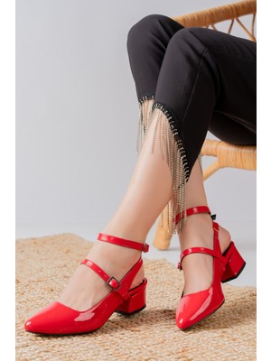 Shemard Nita Kırmızı Alçak Topuklu Kadın Ayakkabı