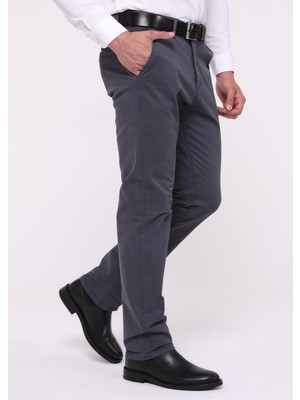 Cedy Denim Erkek Likralı Yüksek Bel Regular Fit Bol Kesim Yandan Cepli Chino Klasik Pantolon