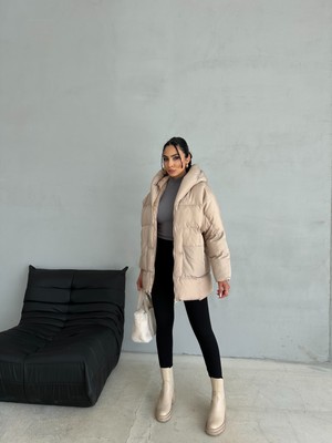 Moda Armanc Puffer Yarasa Şişme Oversize Kadın Mont