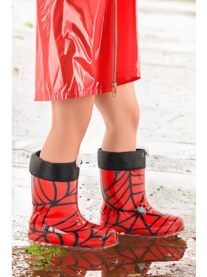 Kiko Kids Savana Su Geçirmez Erkek Çocuk Yağmur Çizmesi Kırmızı