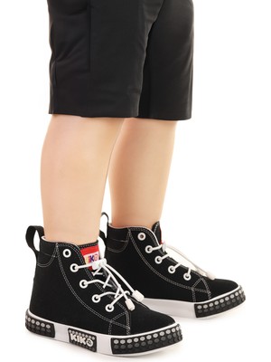 Kiko Kids Gamel Günlük Lastikli Erkek Bebek Bot Ayakkabı Siyah