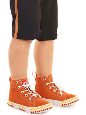 Kiko Kids Gamel Günlük Lastikli Erkek Bebek Bot Ayakkabı Turuncu