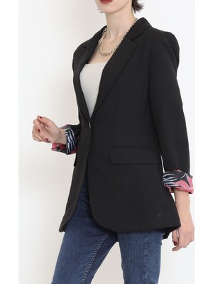 Kinoedze Keten Blazer Ceket Siyah - 2115.1322.