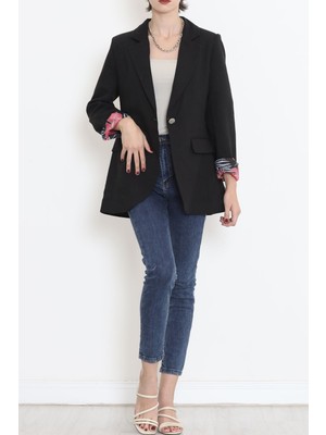 Kinoedze Keten Blazer Ceket Siyah - 2115.1322.