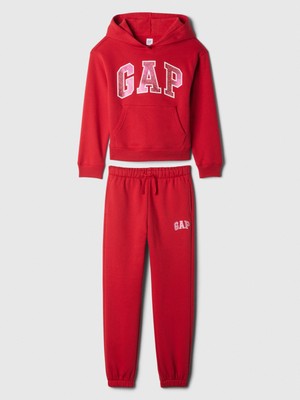 Gap Kız Çocuk Kırmızı Gap Logo Sweatshirt Set