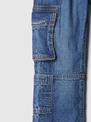 Gap Erkek Bebek Koyu Mavi Bağcıklı Kargo Baggy Jean Pantolon