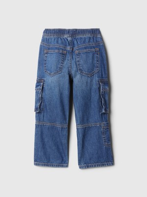 Gap Erkek Bebek Koyu Mavi Bağcıklı Kargo Baggy Jean Pantolon