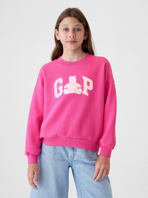 Gap Kız Çocuk Pembe Gap Logo Brannan Bear Grafikli Sweatshirt