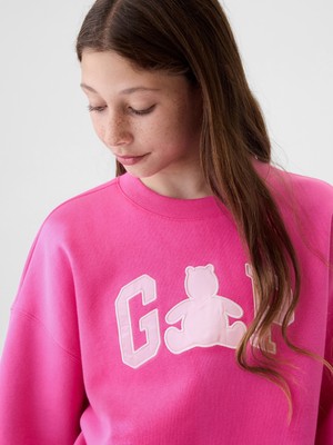 Gap Kız Çocuk Pembe Gap Logo Brannan Bear Grafikli Sweatshirt