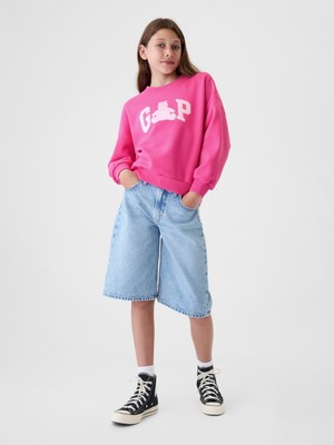 Gap Kız Çocuk Pembe Gap Logo Brannan Bear Grafikli Sweatshirt