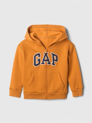 Gap Erkek Çocuk Turuncu Gap Logo Fleece Fermuarlı Sweatshirt